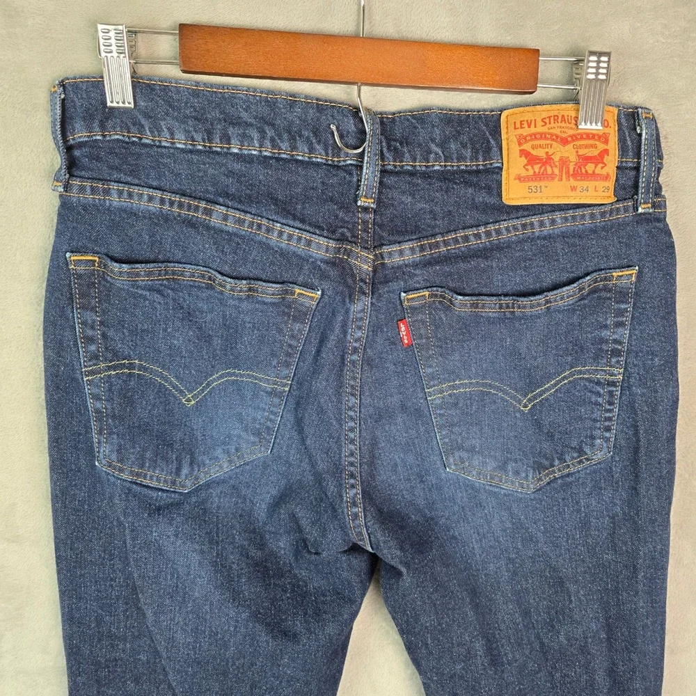Levis 531 Athletic Slim Jeans Mens 32x28 Dark Wash Indigo‎ Tapered 85494-0055